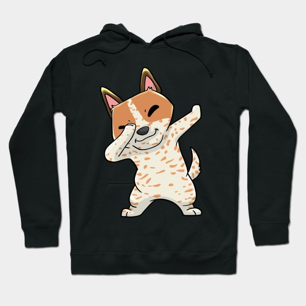 Red Heeler Dog Dabbing Kawaii Hoodie by KAWAIITEE